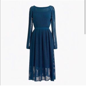 J Crew Point Sur Ribbed Knit Blue Sweater Dress size Medium